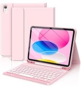 FUWANG for iPad A16 11th 10th Generation Case with Keyboard - Detachable 7 Colors Backlit Wireles...