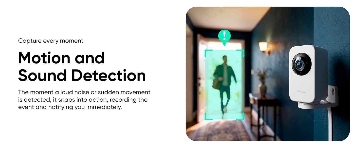 Wyze Indoor Cam Pan Motion and Sound Detection