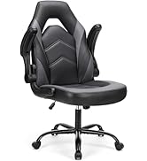 Sweetcrispy Computer Gaming Desk Chair - Ergonomic PU Leather with Comfy Lumbar Support, Height A...