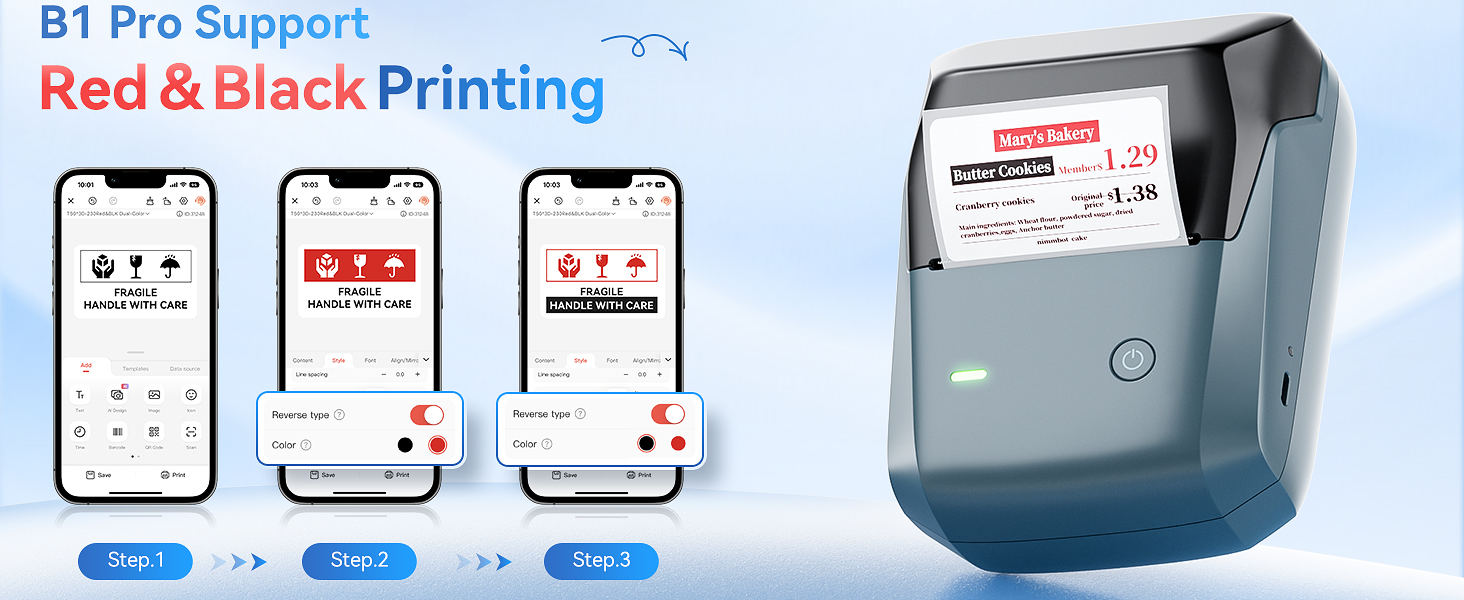 B1 PRO Printer support red&amp;amp;black printing