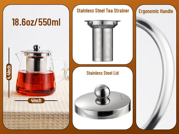glass teapot with infuser