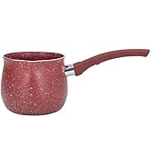 Milk Pan, Portable Milk Pot with Long Handle Aluminum Alloy Small Sauce Pan Non Stick Coating Mil...