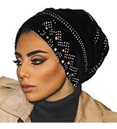 Bohend Vintage Rhinestone Turban Sleep Headwrap Wide Sparkly Sleep Turban Headband Crystal Muslim...
