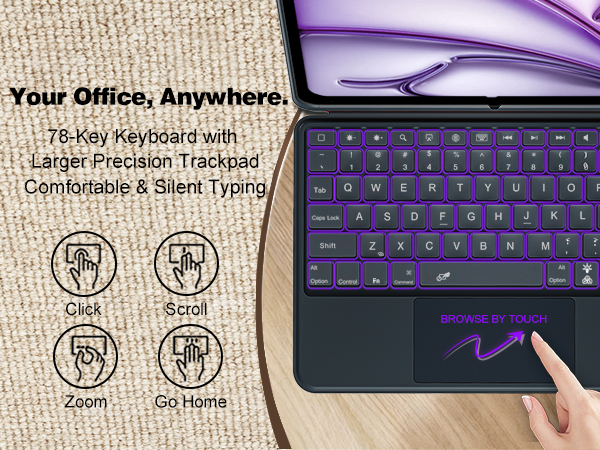 Silent Typing Wireless Keyboard for iPad