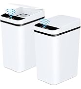 Anborry Bathroom Trash Cans with Lid 2 Pack 2.2 Gallon Touchless Automatic Motion Sensor Small Sl...