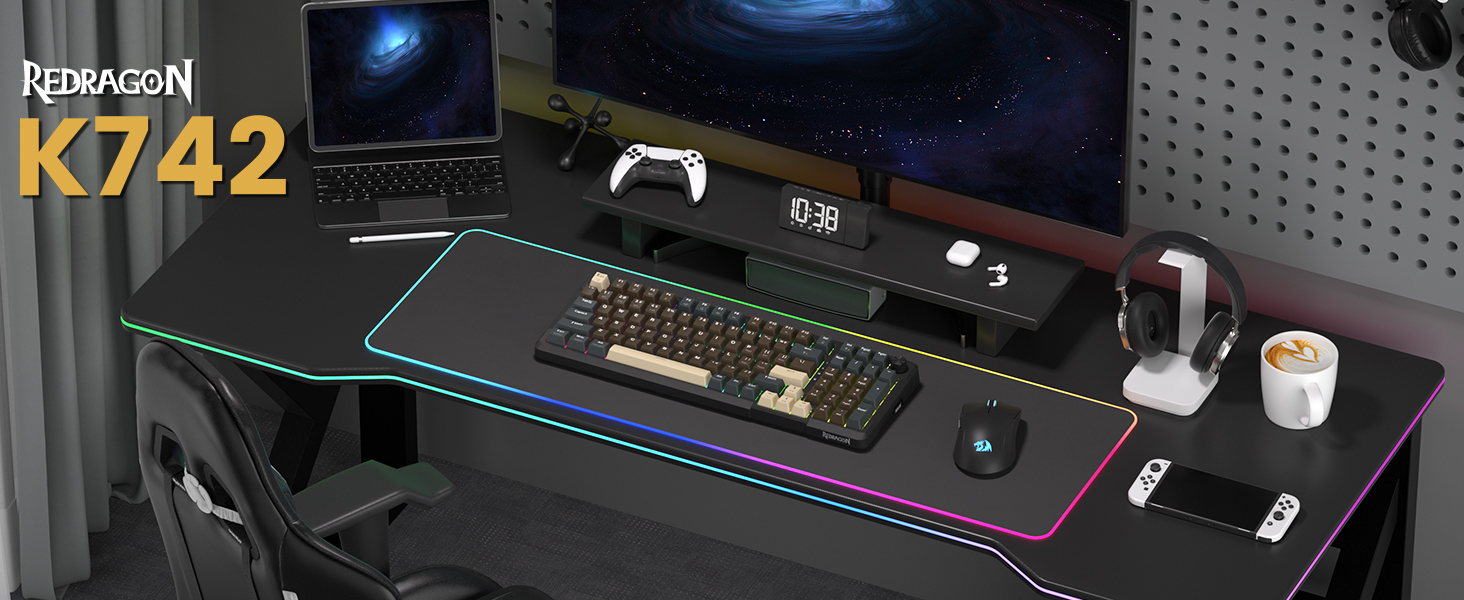 Redragon K742 Wireless Mechanical Gaming Keyboard with Knob