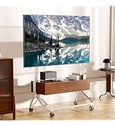 Solid Wood Mobile TV Cart Rolling TV Stand with Wheels for 42-75 Inch LCD LED Flat Curved Screens...