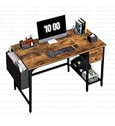 Lufeiya Computer Desk with Drawers - 40 Inch Work Small Desk for Bedroom Home Office, Simple Stud...