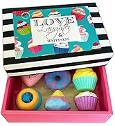 Bath Bombs for Girls - 6 Aromatherapy Bathbombs with Natural and Organic Ingredients, Skin Moistu...
