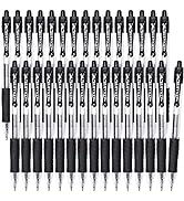 Gel Pens, 30 Pack Black Gel Pen Fine Point, Retractable Gel Ink Rollerball Pens for Smooth Writin...