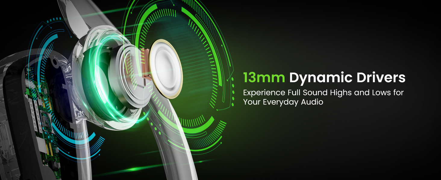 13mm Dynamic Drivers Experience Full Sound Highs and Lows for Your Everyday Audio