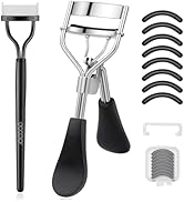 docolor Eyelash Curler with Eyelash Comb, Lash Curler with 8 Pcs Silicone Refill Pads Suitable fo...