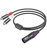 HUALEU 1FT XLR to 2 RCA Y Splitter Patch Cable, Dual RCA Female to XLR Male,XLR Male to Dual RCA ...