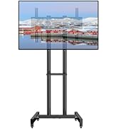 GLWIXY Mobile TV Cart with Wheels for 32-70Inch LCD LED Plasma Flat Screen TVs- Height Adjustable...