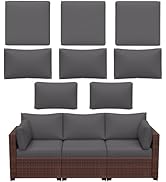 Snubbull 8p Outdoor Cushion Slipcovers Outdoor Patio Cushions Covers Replacement Waterproof with ...