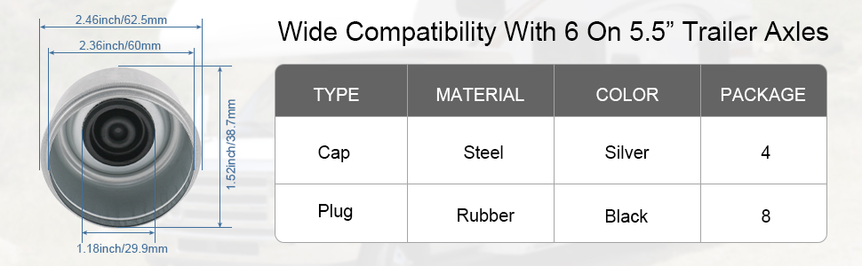Axle Wheel Hub and Caps