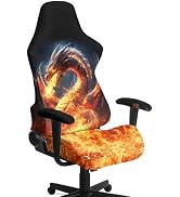 Doojoayie Cool Dragon Gaming Chair Slipcovers 4Piece Game Chair Cover Strentch Computer Desk Chai...