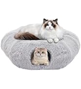 KMFurnila Cat Tunnels for Indoor Cats, Cute Donut Turnel Toys for Small Large Cats with Washable ...