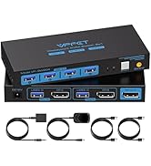 8K@60Hz Displayport Kvm Switch 1 Monitors 2 Computers USB 3.0 DP1.4 Kvm Switches Display Port for...