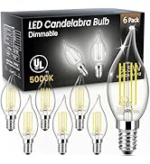 TJOY LED Candelabra Bulb Dimmable, 60W Equivalent LED Chandelier Light Bulbs, 5.5W 5000k Daylight...