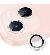 Xfilm Bling Diamond Camera Lens Protector for iPhone 13 / iPhone 13 Mini, HD Clear Tempered Glass...