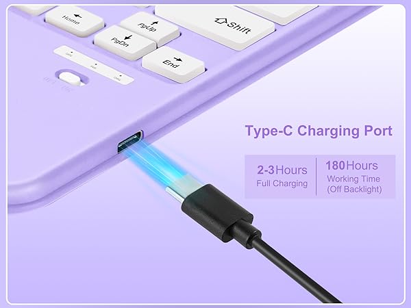 iPad 10.2/10.5 Rotating Keyboard Case - Purple-4-1