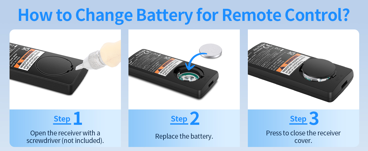 Esky Ultra Slim Key Finder, TV Remote Finders Locator with 80dB Sound 4 Receivers Wallet Trackers