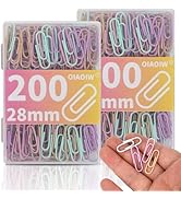 Macaron Colored Paper Clips 400 PCS Small Size Paper Clip 1.1 Inch (28mm) 2 Boxes of 200 PCS Each...