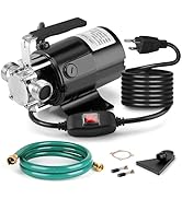 Water Transfer Pump, 115V 1/10HP Electric Utility Pump with On/Off Switch 1 * 6ft Water Hoses Kit...