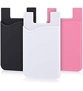 Pofesun 3 Pack Silicone Adhesive Card Holder for Back of Phone, Stick on Wallet Pocket Credit Car...