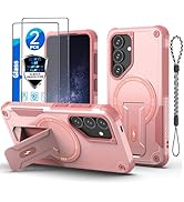 for Samsung S24&amp;S25 case[Compatible with MagSafe][with 2 * 9H Fingerprint Unlock Glass Screen Pro...