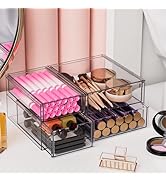 Udefineit Acrylic Makeup Storage Drawers, Desktop Stationary Organizer Box, 4 Compartments Hair A...