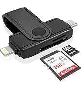 USB C Lightning SD Card Reader for iPhone 15 iPad Mac - 2 in 1 Micro SD/SD Card Adapter(Read Two ...