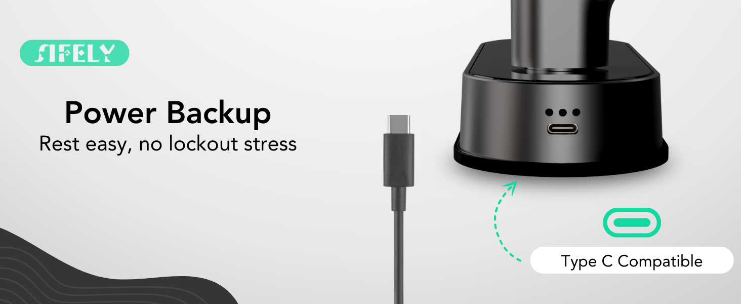 Sifely st smart lock black power back up