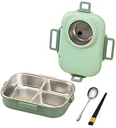 Ausenzup Bento Lunch Box, 304 Stainless Steel Portable Leakproof Lunch Food Containers Set with 3...