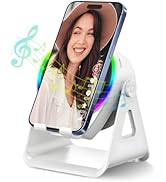 Wireless Induction Bluetooth Speaker - 4in1 Phone Speaker Amplifier Phone Stand with Ambient Ligh...