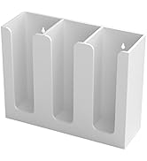 Richboom Acrylic Coffee Cup and Lid Storage Organizer Holder, 3 Compartments, White