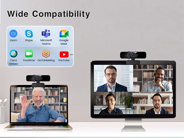 2K USB webcam for pc laptops and desktops wide compatibility