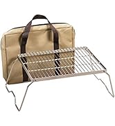 REDCAMP 13.6" Small Folding Campfire Grill, 304 Stainless Steel Firepit Grill Grate, Heavy Duty P...