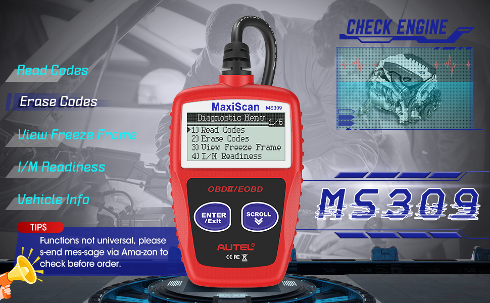 autel scanner ms309 obd2 code reader