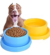 2pcs Dog Bowls Pet Cat Puppy Food Bowls Plastic Round No Spill Water Food Feeder Dish Colorful Fe...