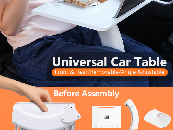 Car Seat Tray Table, Rotatable Travel Tray for Kids/Adults