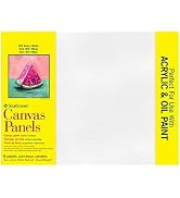 Strathmore 300 Series Artist Canvas Panels, 9x12 inches, White Pre-Primed, 8 Pack - 100% Cotton S...
