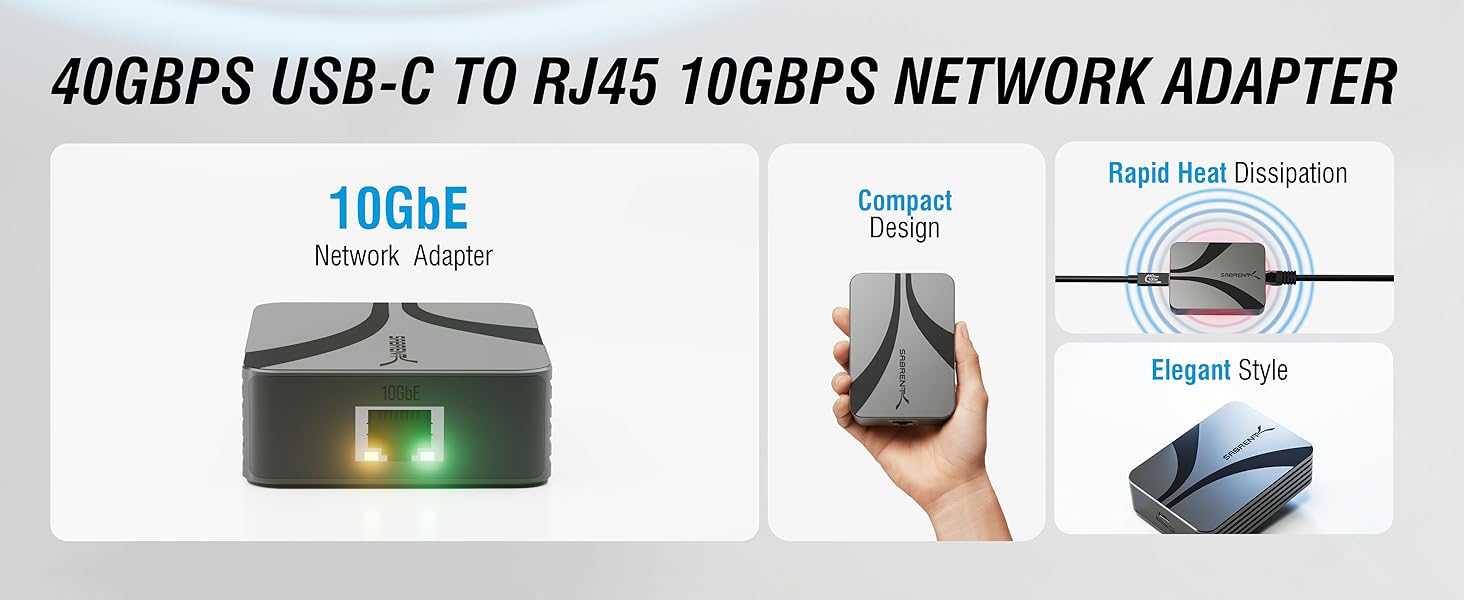 40GBPS USB-C TO RJ45 10GBPS NETWORK ADAPTER