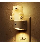 L LOHAS LED Night Light for Kids, 3D Bear Night Light Plug in, Dusk to Dawn Nursery Night Lights,...