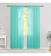 Karseteli Semi Voile Sheer Curtains 84 Inches Long 2 Panels Rod Pocket Window Treatment for Livin...