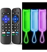 2 Pack Replacement Remote for Roku TV with 3 Pack Silicone Protective Case, The Remote Control Co...