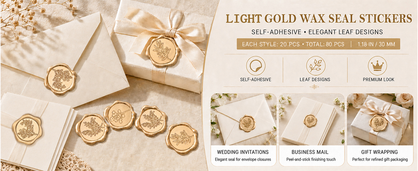 LIGHT GOLD WAX SEAL STICKERS