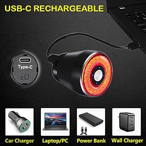 charging charge chargeable best fast indicator adapter charged helmet set bycicle mini tailight