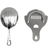 Lexenic Professional Cocktail Strainers Set :304 Stainless Steel Julep Strainer&amp;Spring Bar Strain...